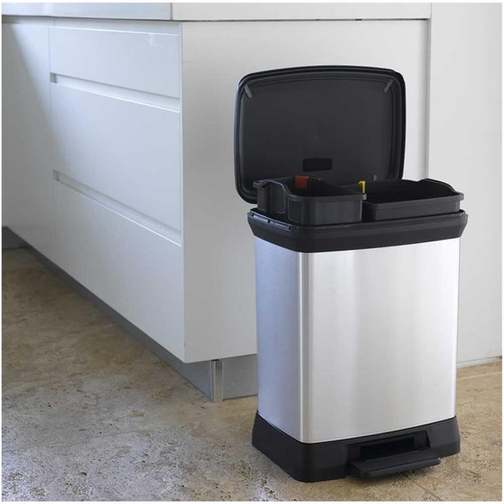 Cesto Con Pedale Per Segregazione Curver Deco Bin Metallizzato 10 + 18l - Foto 2