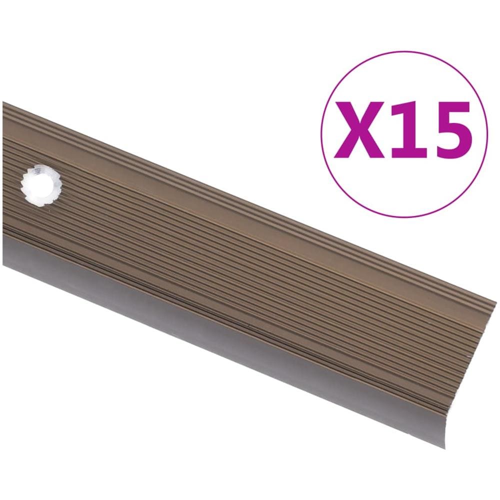 Profili A L Per Gradini 15 Pz In Alluminio 100 Cm Marrone - Foto 1