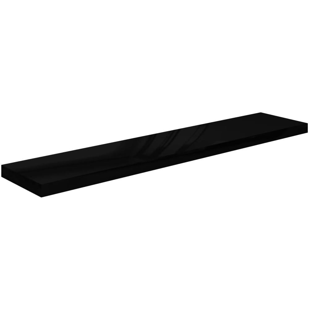 Scaffale A Parete Nero Lucido 120x23,5x3,8 Cm In Mdf - Foto 1