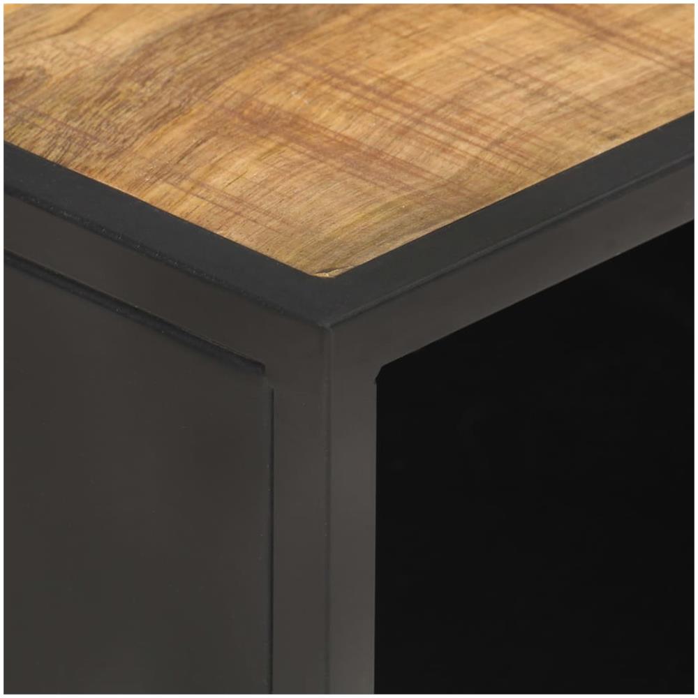 Tavolino Da Salotto 90x50x35 Cm Legno Di Mango Grezzo E Canna - Foto 2