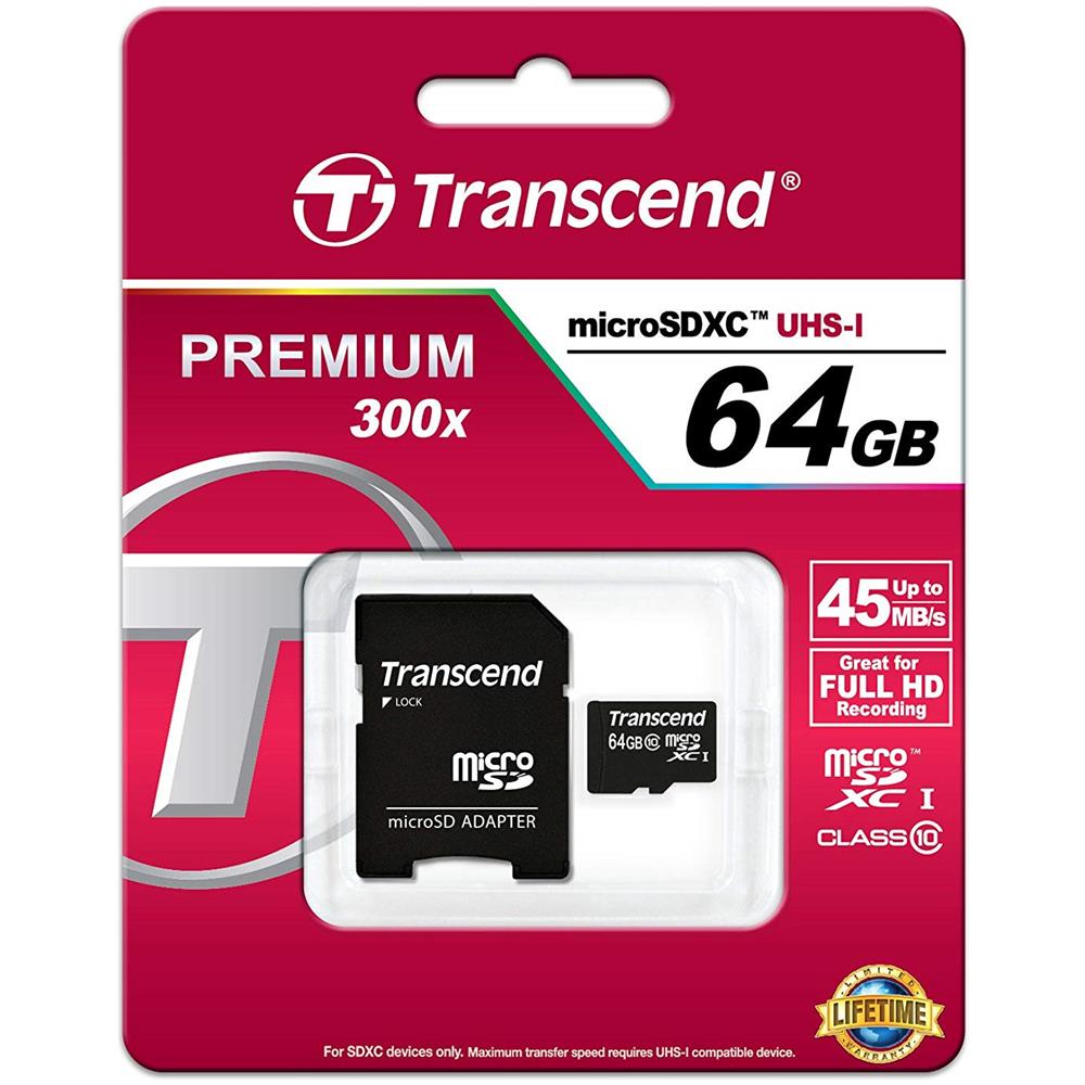 MicroSDXC da 64 GB Class 10 300x + SD adattatore - Foto 1