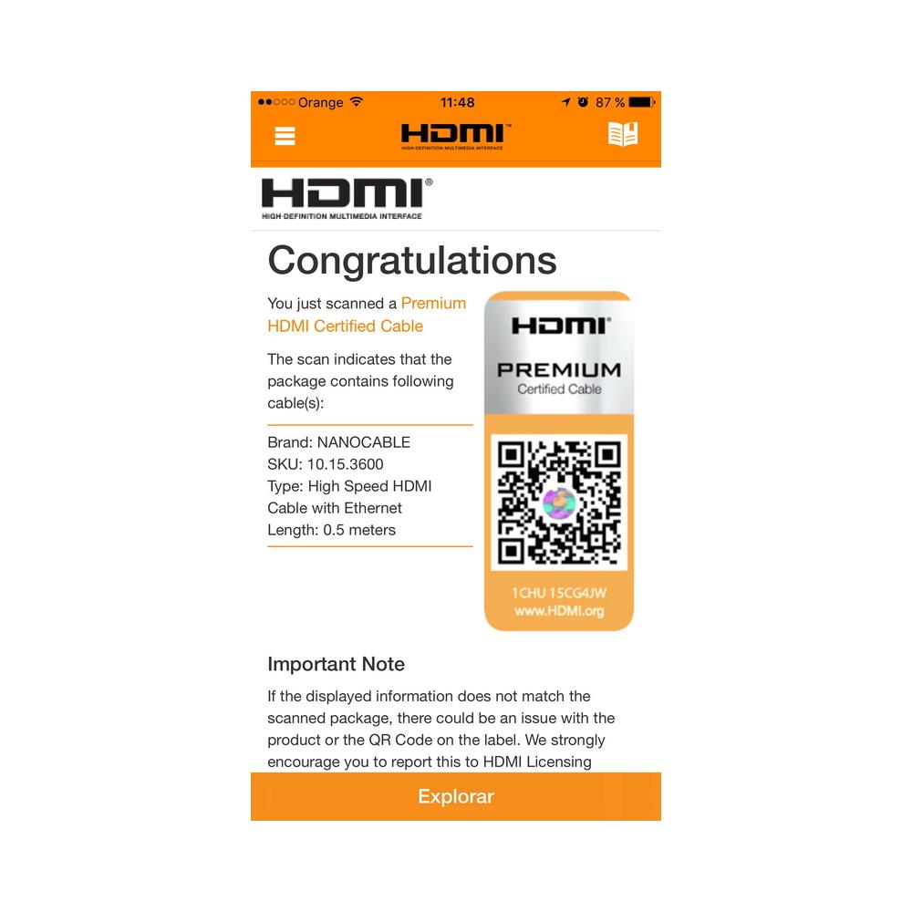 HDMI V2.0, 0.5m 0.5m HDMI HDMI Nero cavo HDMI - Foto 1