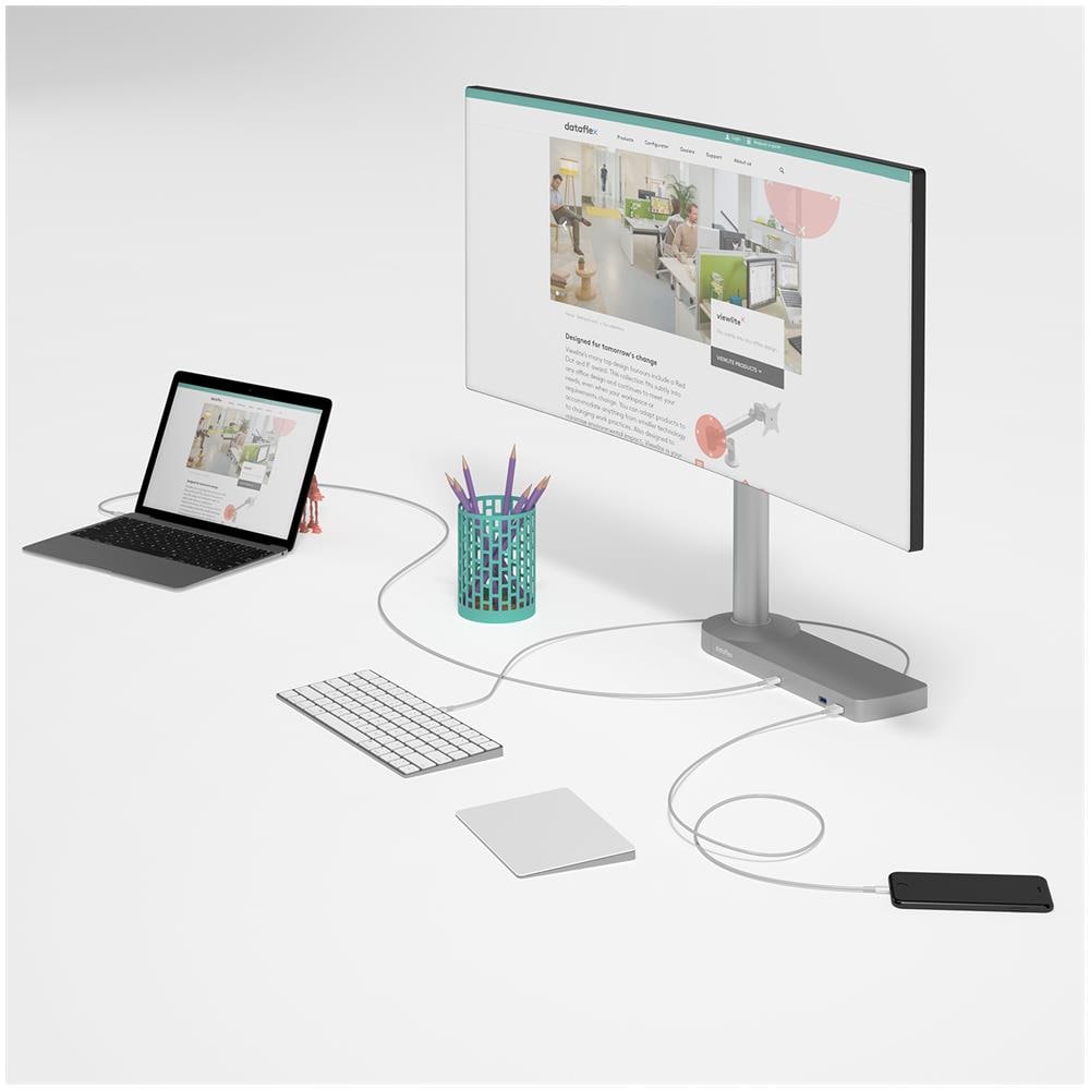 Viewlite Link Docking Station USB-C UK - Opzione 902 Colore Argento / Bianco - Foto 2