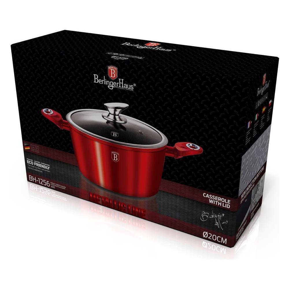 Vaso Di Granito 24cm Rosso Metallico Linea Bh-1257 - Foto 2