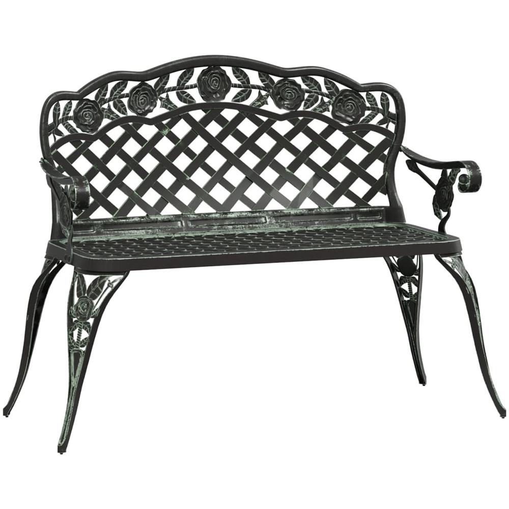 Panchina da Giardino 108 cm in Alluminio Pressofuso Verde - Foto 2