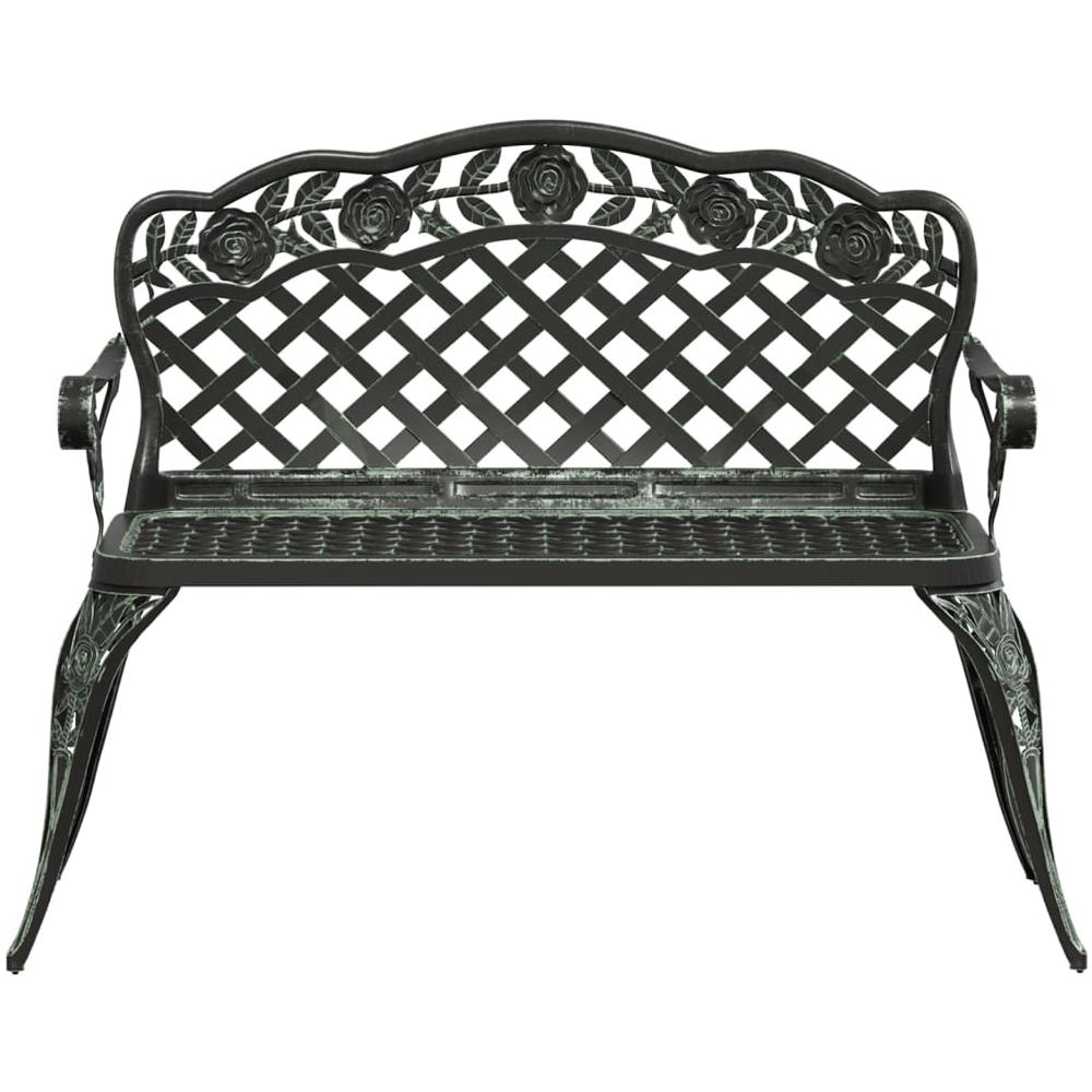 Panchina da Giardino 108 cm in Alluminio Pressofuso Verde - Foto 3