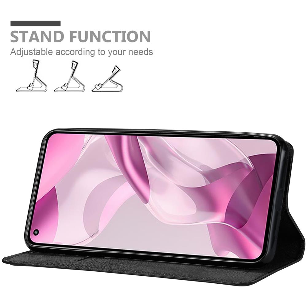 Custodia Compatibile Con Xiaomi Mi 11 Lite (4g / 5g) / 11 Lite Ne In Nero Di Notte - Coperchio Protettiva Con Chiusura Magnetica, Funzione Stand E Tasca Per Le Carte - Foto 2