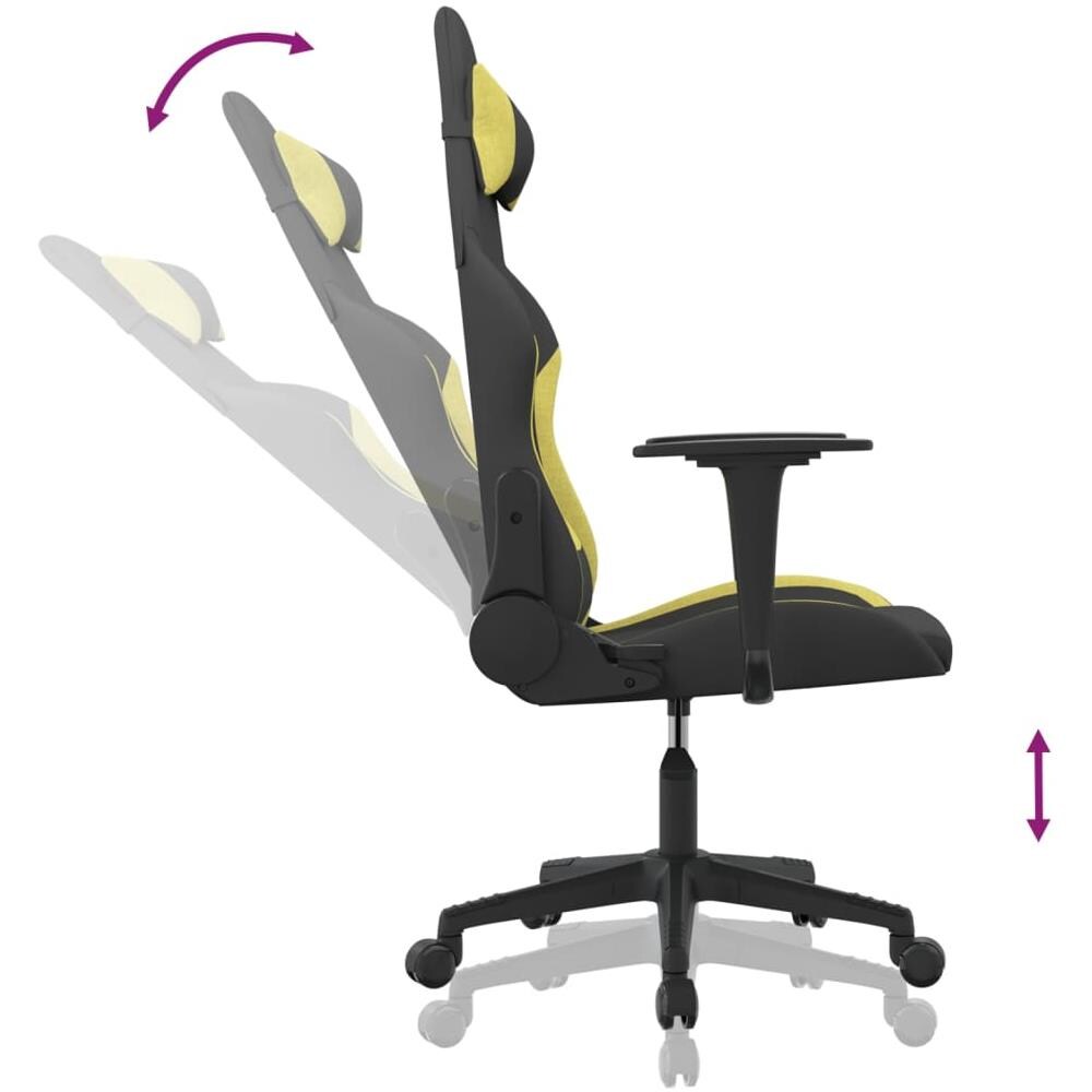 Sedia da Gaming Nero e Verde Chiaro in Tessuto - Foto 2