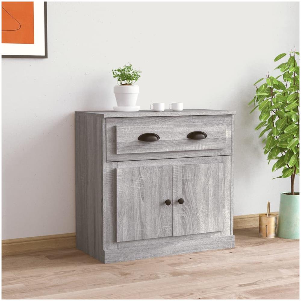 Credenza Grigio Sonoma 70x35,5x67,5 Cm In Legno Multistrato - Foto 1