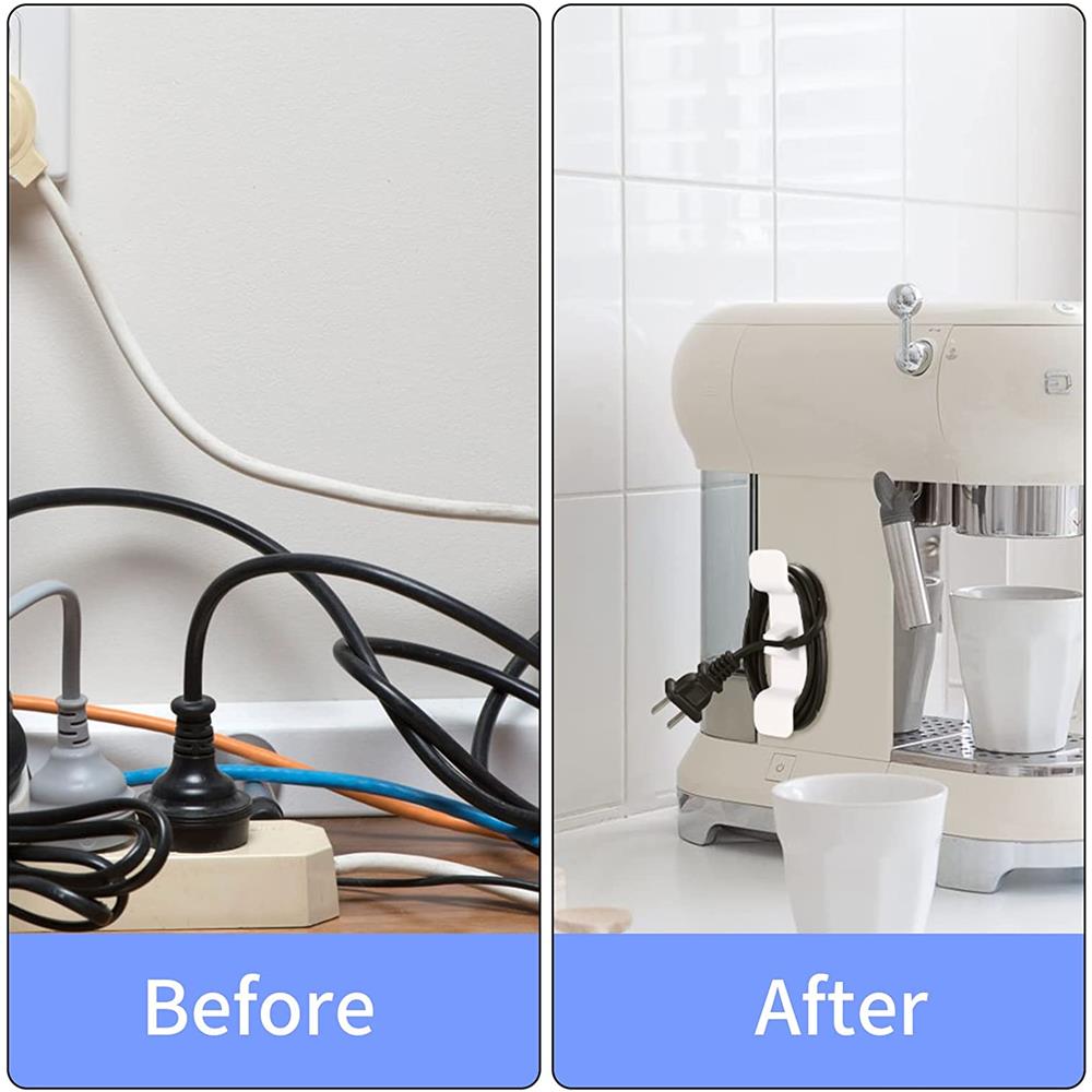 Organizzatore Di Cavi Per Elettrodomestici Da Cucina Da Incollare, Confezione Da 8 - Foto 2