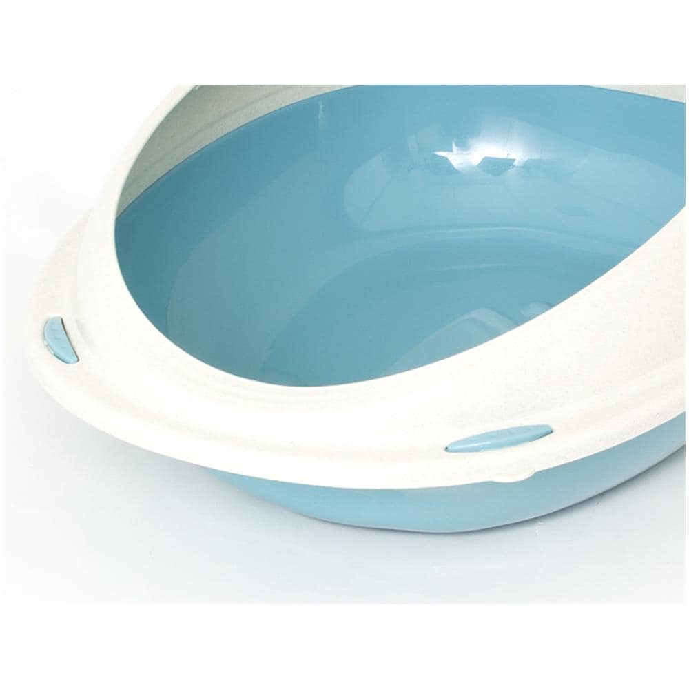 Lettiera Toilette Per Gatti Ovale 57x40x19cm Modello 700089 Colore Azzurro - Foto 2