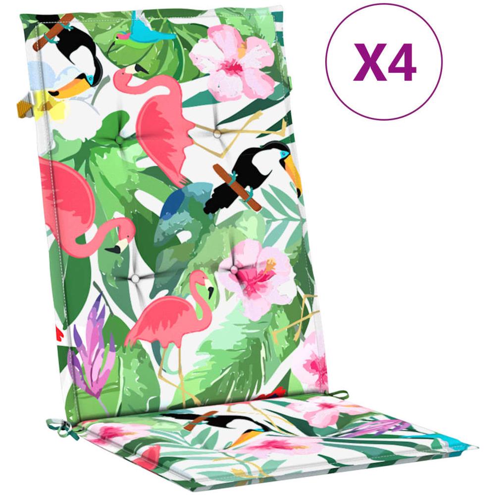 Cuscini Per Sedia Con Schienale Alto 4pz Multicolore In Tessuto - Foto 2