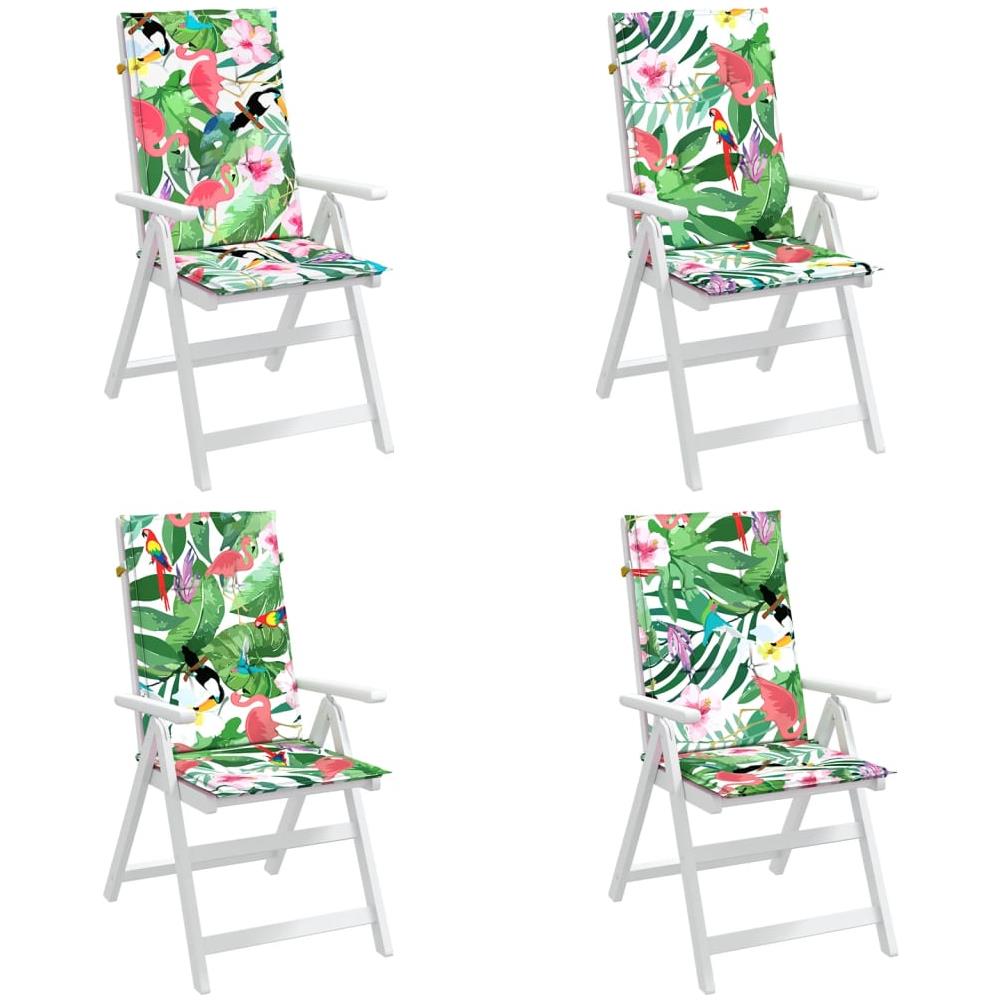 Cuscini Per Sedia Con Schienale Alto 4pz Multicolore In Tessuto - Foto 3