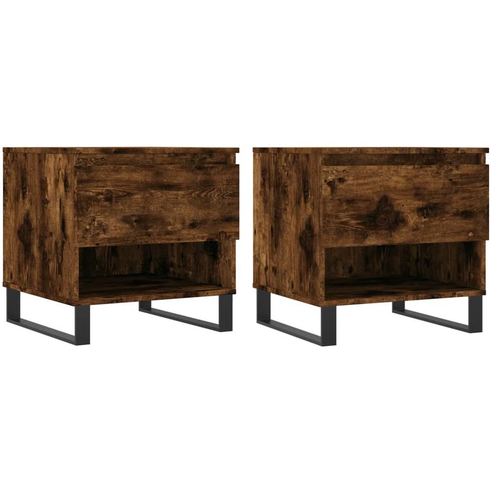Tavolini Salotto 2pz Rovere Fumo 50x46x50 Cm Legno Multistrato - Foto 2