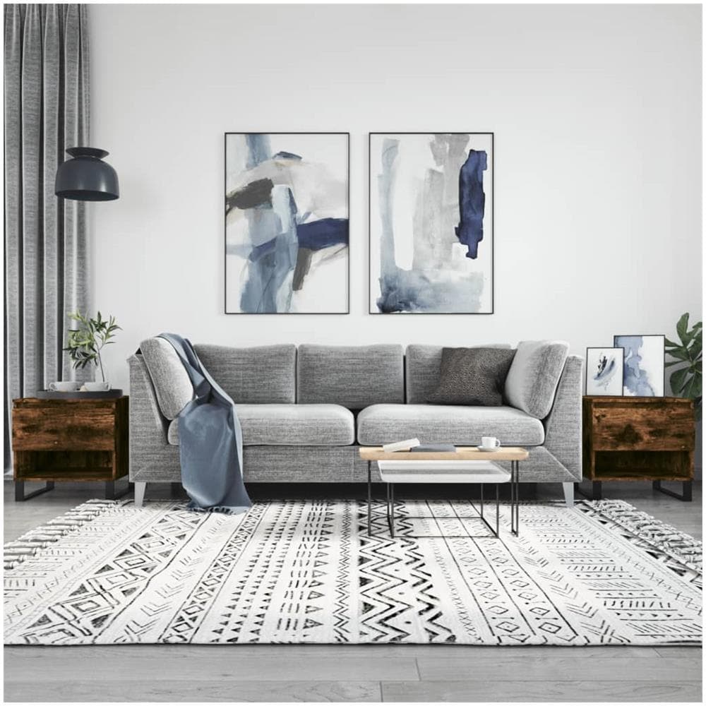 Tavolini Salotto 2pz Rovere Fumo 50x46x50 Cm Legno Multistrato - Foto 1