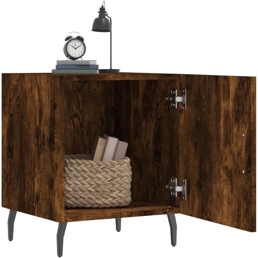 Comodino Rovere Fumo 40x40x50 Cm In Legno Multistrato - Foto 3