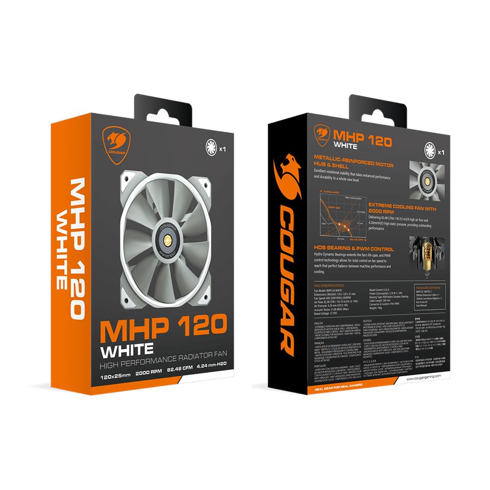 3MMHP12W1.0001 sistema di raffreddamento per computer Case per computer Raffreddatore d'aria 12 cm Bianco 1 pz - Foto 6