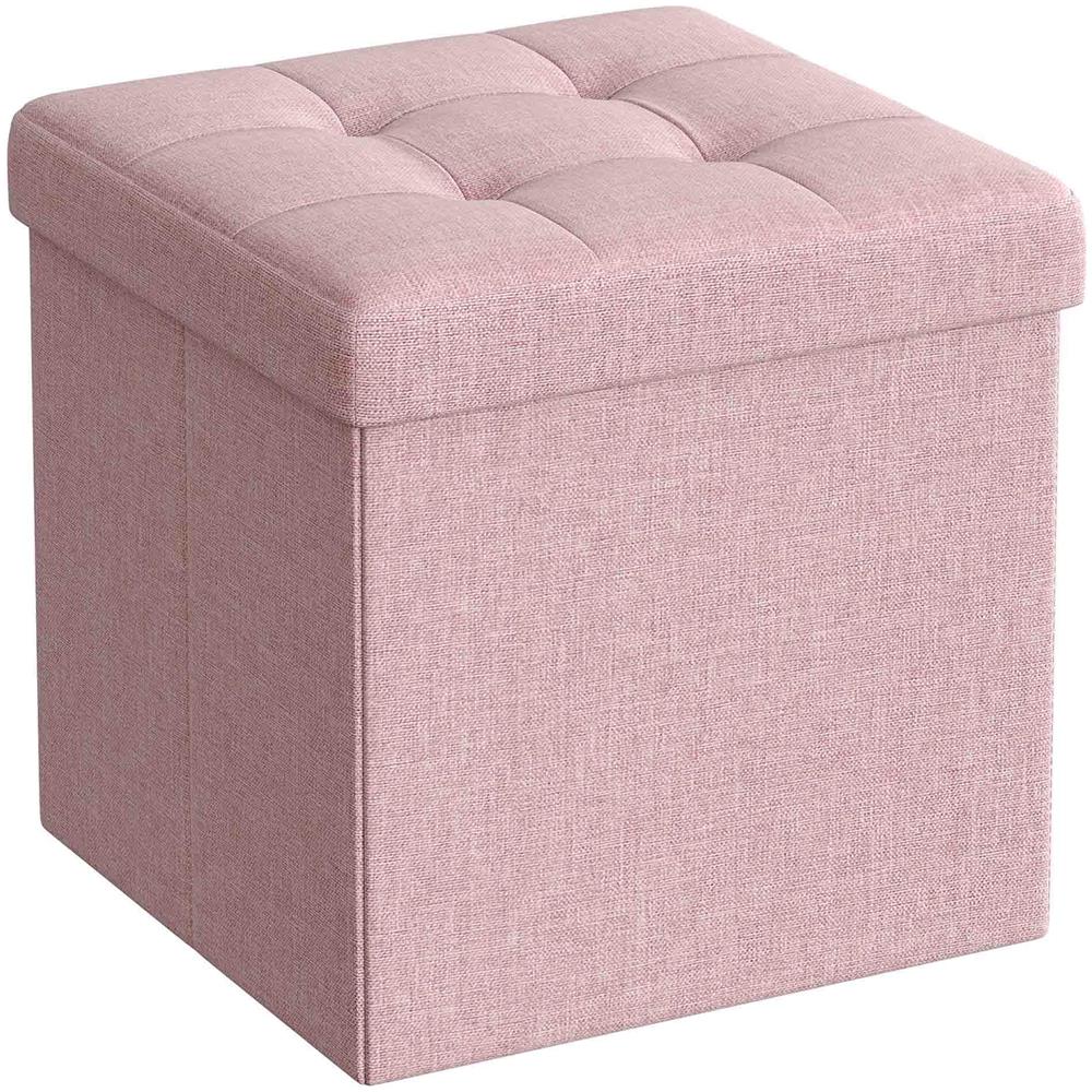 Pouf contenitore rosa con coperchio - Seduta pieghevole | uso quotidiano - Foto 1