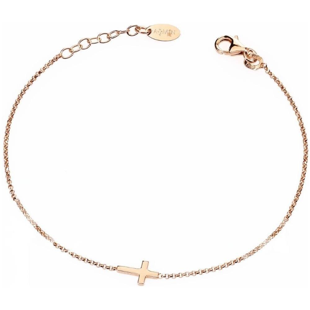 Bracciale In Argento 925 - Collezione Prega, Ama - Colore Rosè - Misura Unica Bracciale Croce - Foto 2