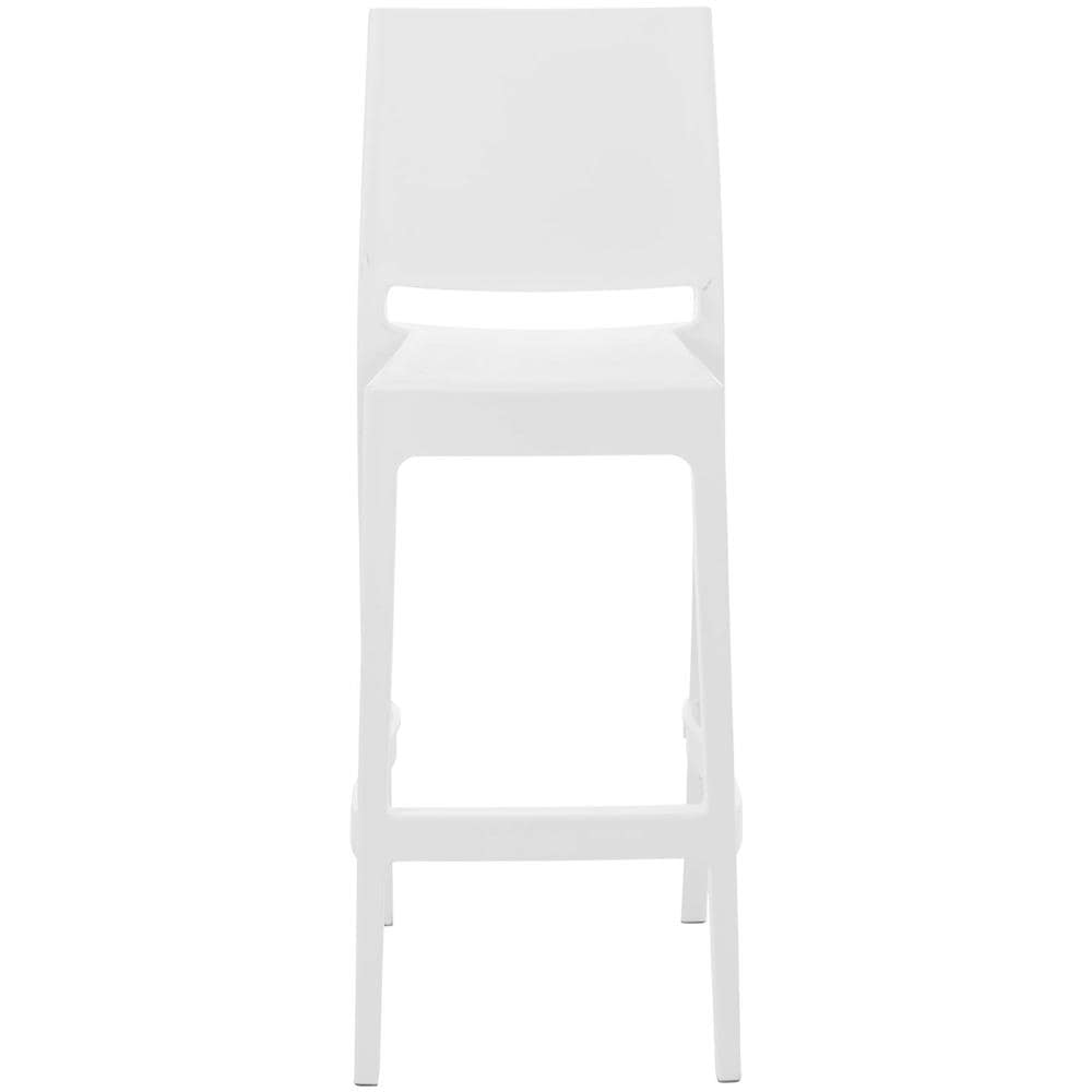 Sgabello Bar Maya Impilabile in Polipropilene I Sgabello Outdoor con Schienale I Sedia Sgabello Alta in Plastica Alt. 75 CM Bianco - Foto 2
