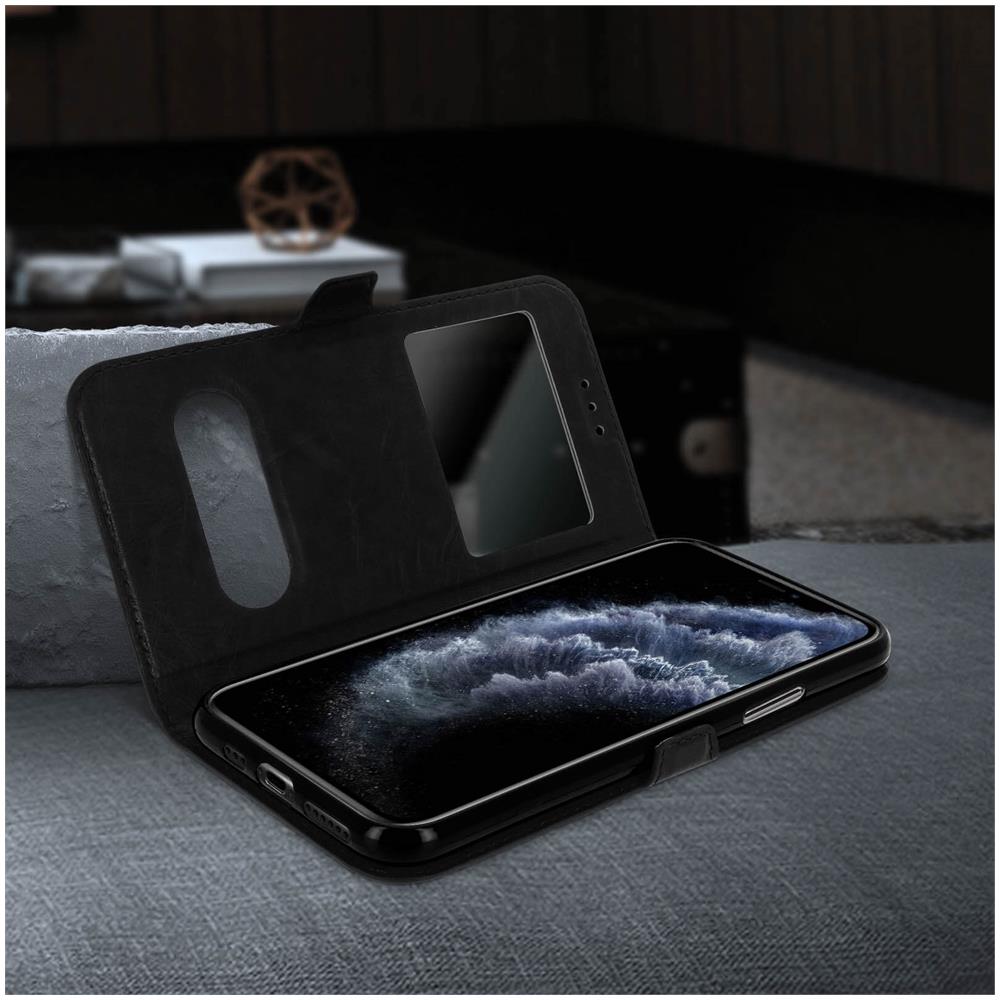 Custodia Apple Iphone 11 Pro Sportellino 2x Finestre Cover Silicone - Nero - Foto 2