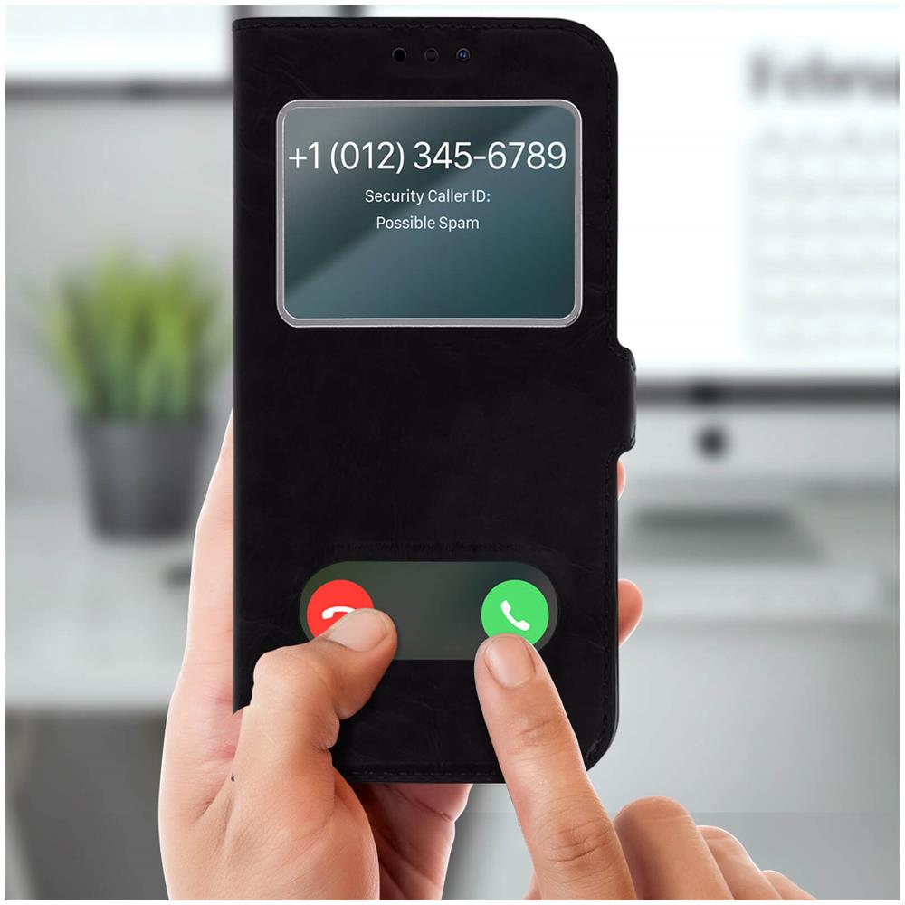 Custodia Apple Iphone 11 Pro Sportellino 2x Finestre Cover Silicone - Nero - Foto 5