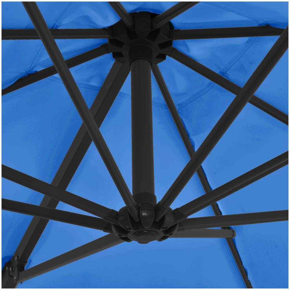 Ombrellone A Sbalzo Con Palo In Acciaio 250x250 Cm Azzurro - Foto 2