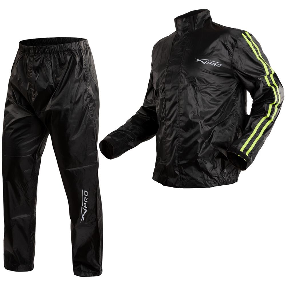 Antipioggia Giacca Pantaloni Impermeabile Moto Scooter Alta Visibilità Fluo Xl - Foto 2