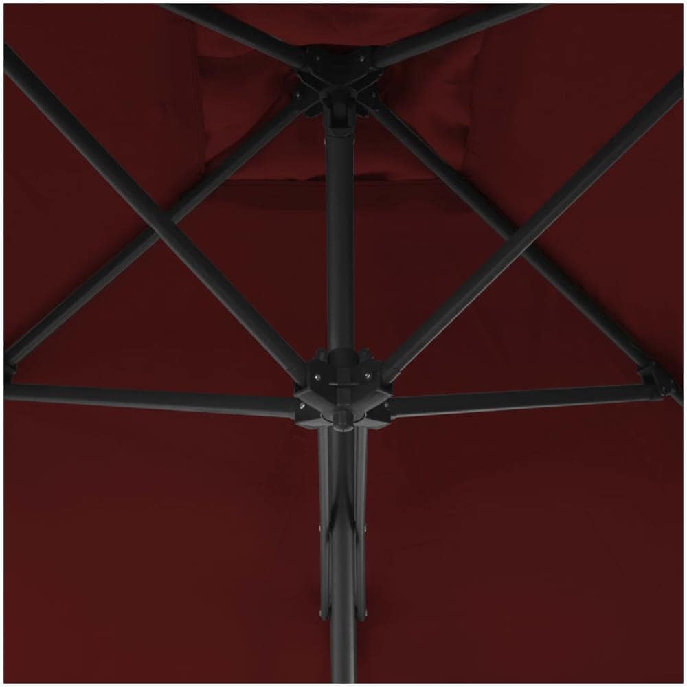 Ombrellone con Palo in Acciaio Rosso Bordò 300x230 cm - Foto 3