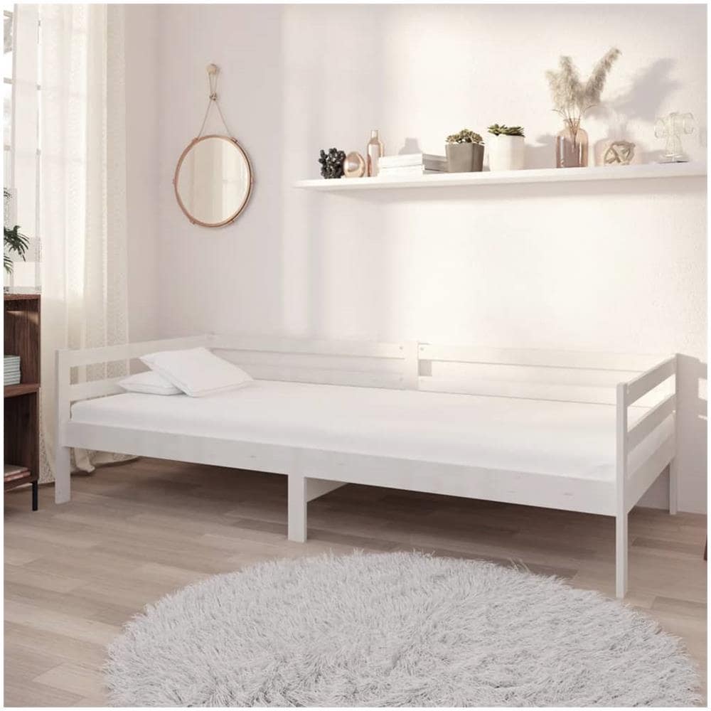 Divano Letto Con Materasso 90x200 Cm Bianco In Massello Di Pino - Foto 1