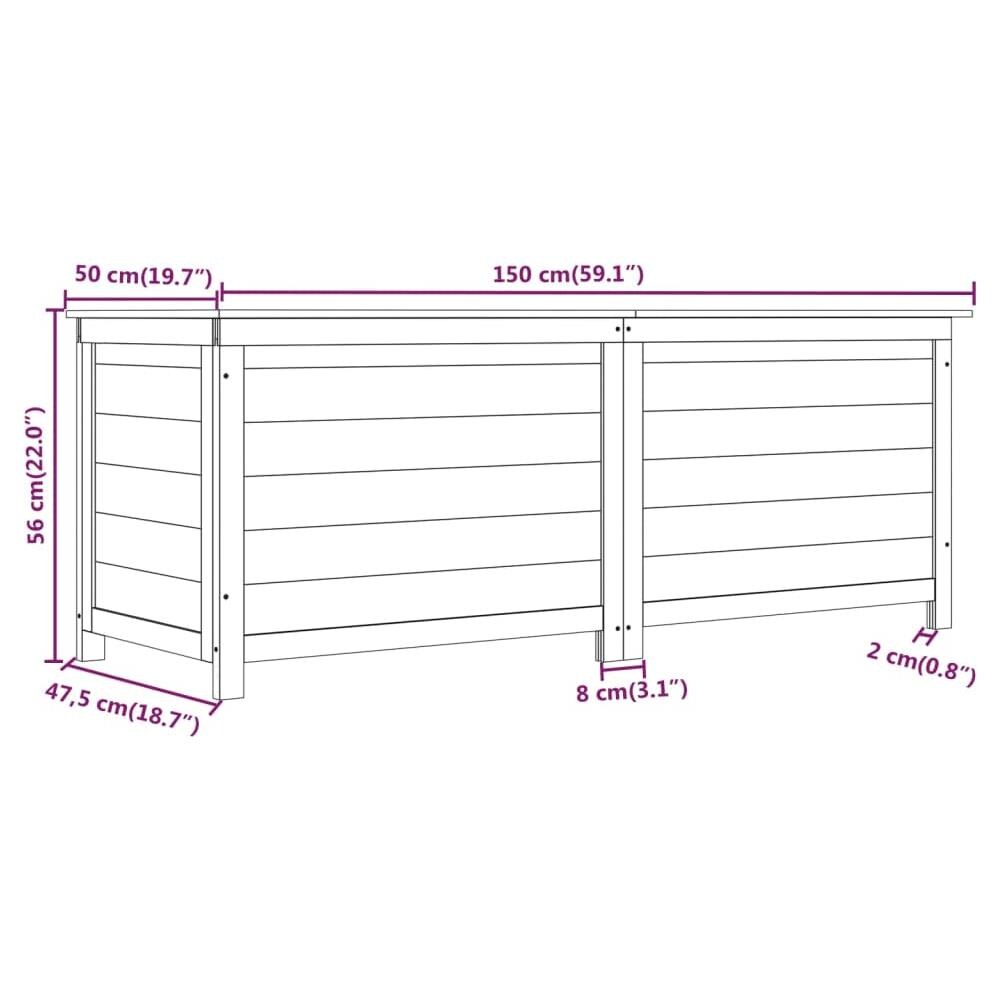Scatola Cuscini Marrone 150x50x56 Cm In Legno Massello Di Abete - Foto 6