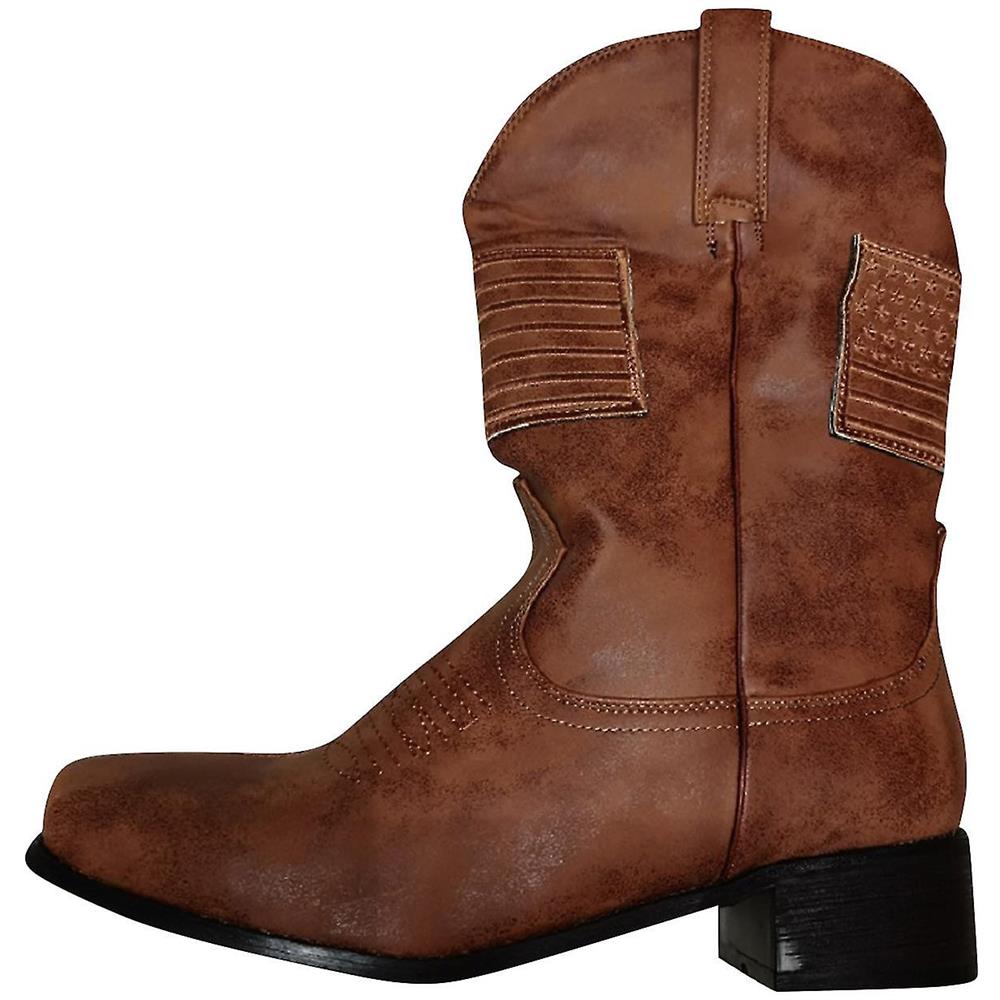 Stivali Da Cowboy Donna Smoky Mountain – Pelle Marrone – Punta Quadrata – Flat