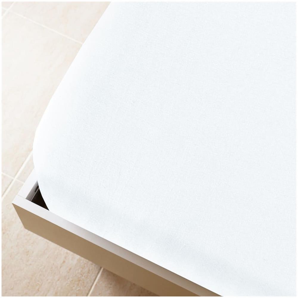 Lenzuola Con Angoli Jersey 2pz Bianche 180x200 Cm Cotone - Foto 2