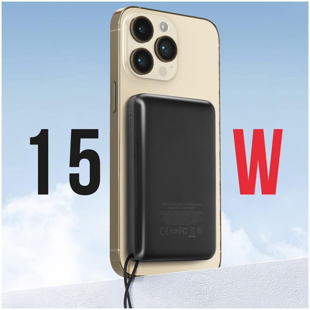 Powerbank Magsafe Per Smartphone 10 000mah Power Delivery 18w Quick Charge 20w, Nero - Foto 5