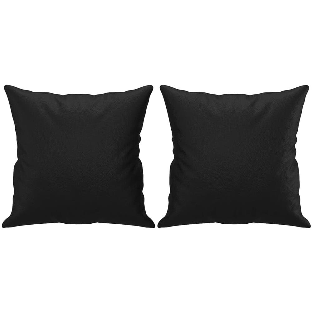 Cuscini Decorativi 2pz Nero 40x40 Cm In Similpelle - Foto 2