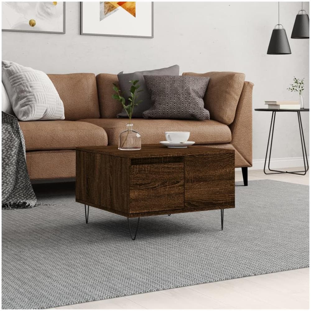 Tavolino Da Salotto Rovere Marrone 55x55x36,5 Cm In Multistrato - Foto 1