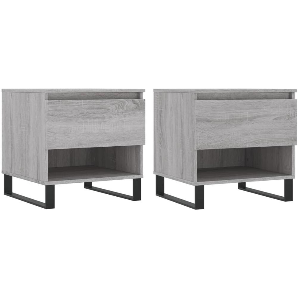 Tavolini Salotto 2pz Grigio Sonoma 50x46x50cm Legno Multistrato - Foto 2