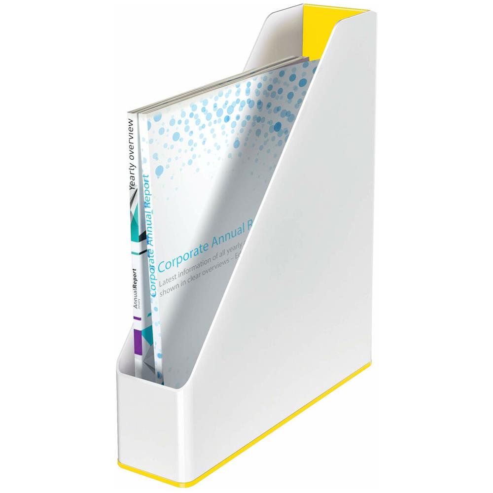 Portariviste Giallo Bianco A4 Polistirene 7,3 X 31,8 X 27,2 Cm - Foto 2