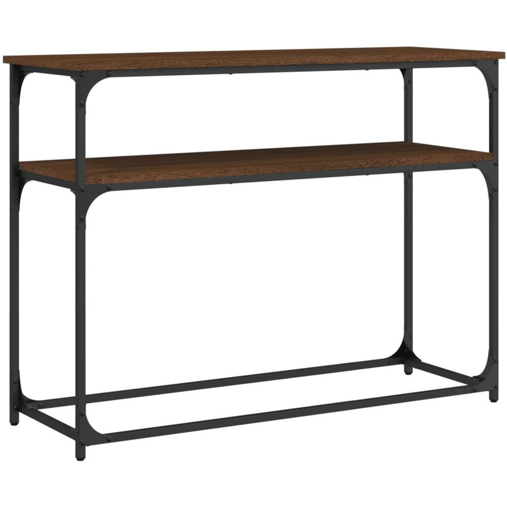 Tavolo Consolle Rovere Marrone 100x35,5x75 Cm Legno Multistrato - Foto 2
