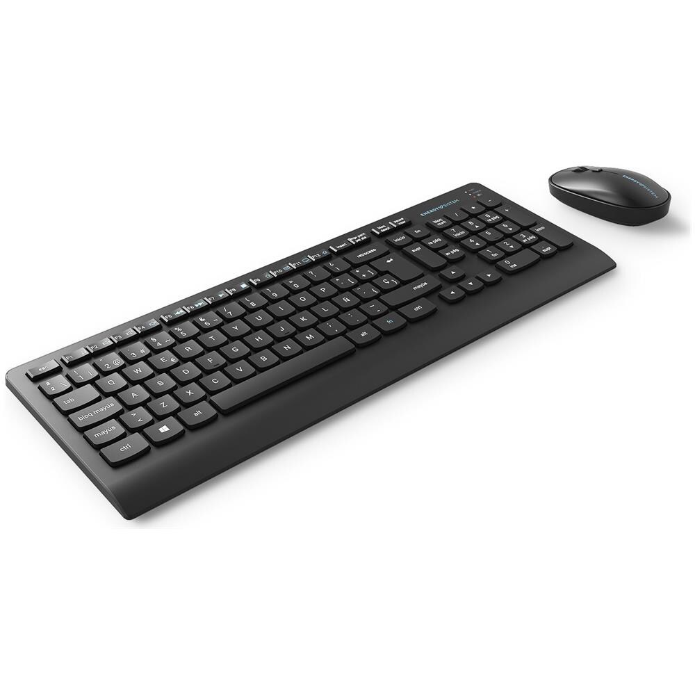 Tastiera Ufficio RF Wireless QWERTY Full-size (100%) Mouse incluso Colore Nero (Layout Spagnolo) - Foto 2