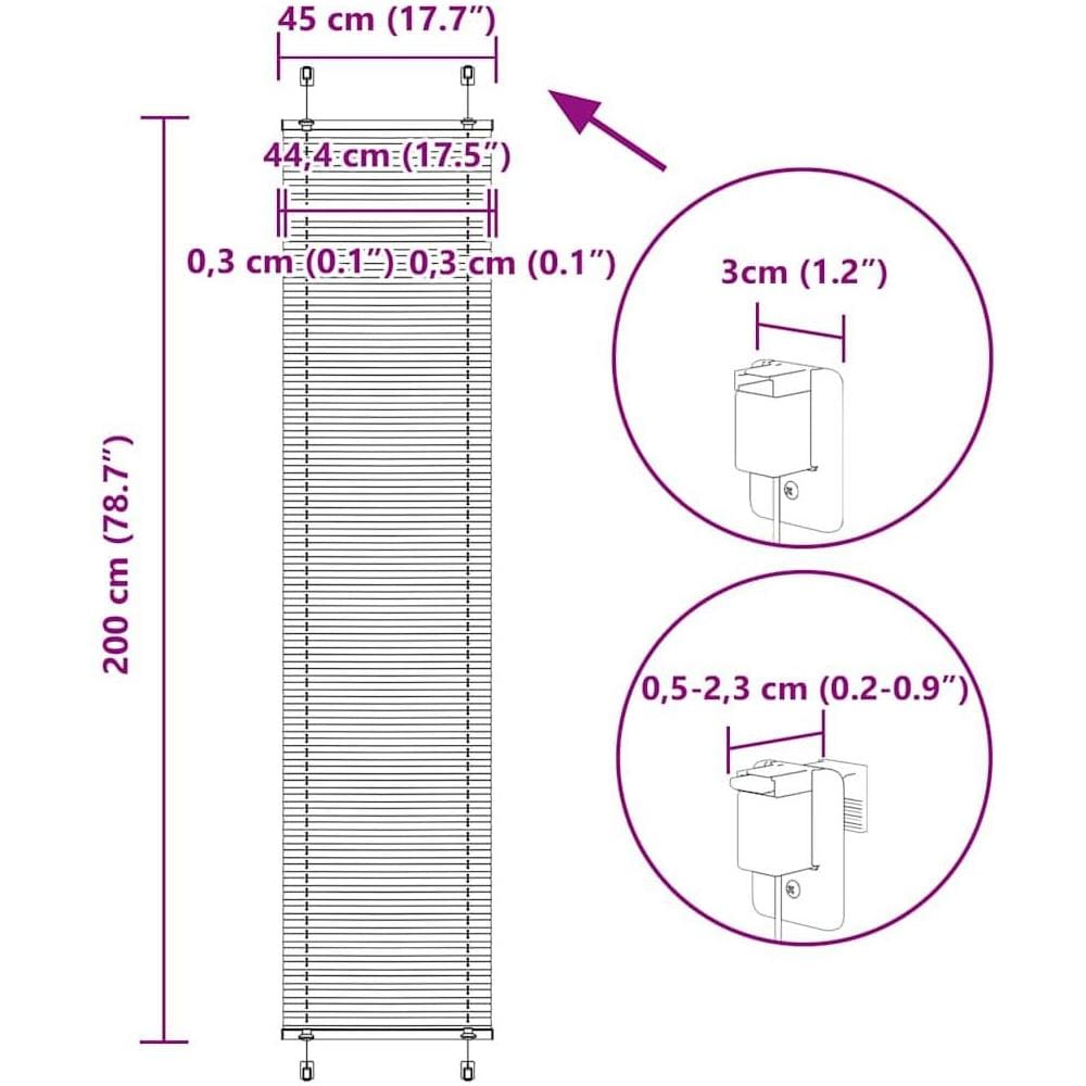 Tenda Plissettata Grigio Chiaro 45x200 cm Larghezza Tessuto - Foto 10