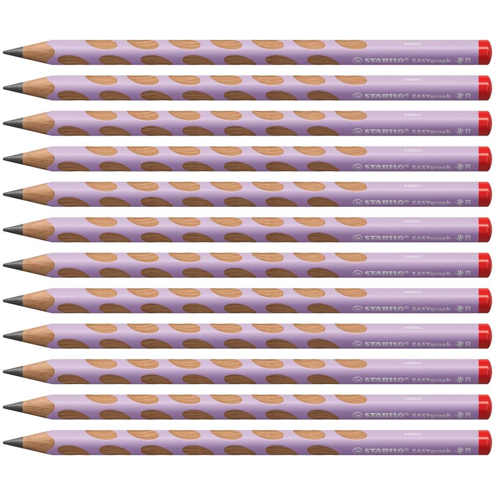 EASYgraph - Matita Ergonomica triangolare - per Destrimani - Lilla Pastel - Confezione da 12 - Gradazione HB - Foto 1