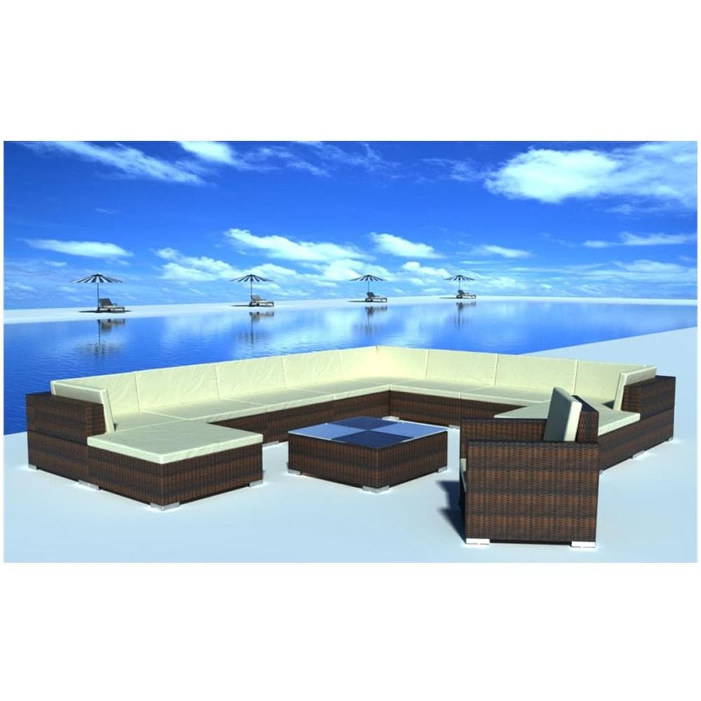 Set 35 Pz Seduta Da Giardino Mobile Polirattan Marrone - Foto 6