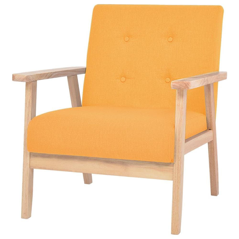 Poltrona In Tessuto Giallo - Foto 1