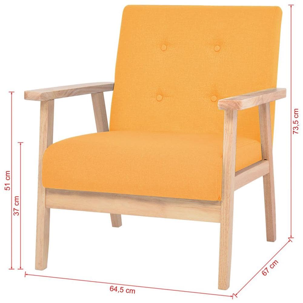 Poltrona In Tessuto Giallo - Foto 7