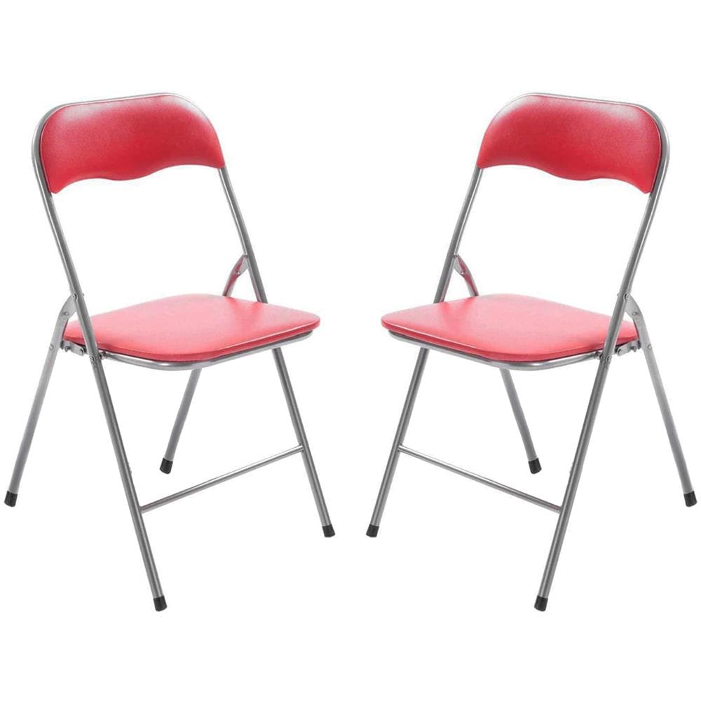 Set 6 Sedie Pieghevoli In Metallo Con Seduta Imbottita - Bianco, Ideali Per Casa E Ufficio