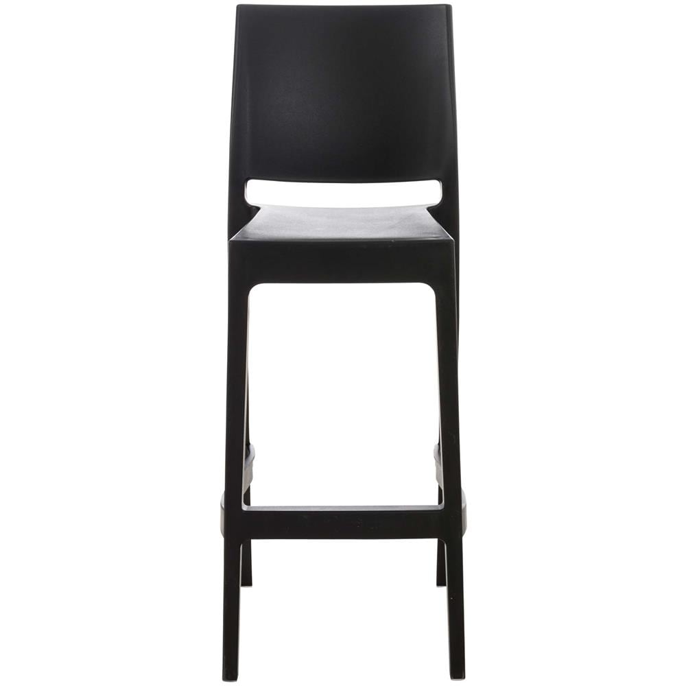 Sgabello Bar Maya Impilabile in Polipropilene I Sgabello Outdoor con Schienale I Sedia Sgabello Alta in Plastica Alt. 75 CM Nero - Foto 2