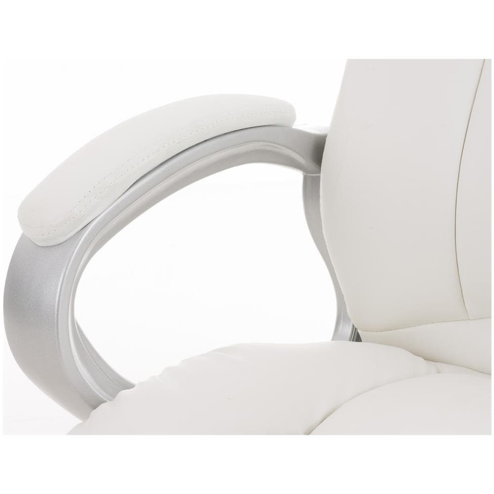 Poltrona Ufficio Apoll XL in Similpelle - Sedia Scrivania Ergonomica Pc Girevole Oscillante - Sedia Direzionale con Braccioli Carico Max 150KG Bianco - Foto 5