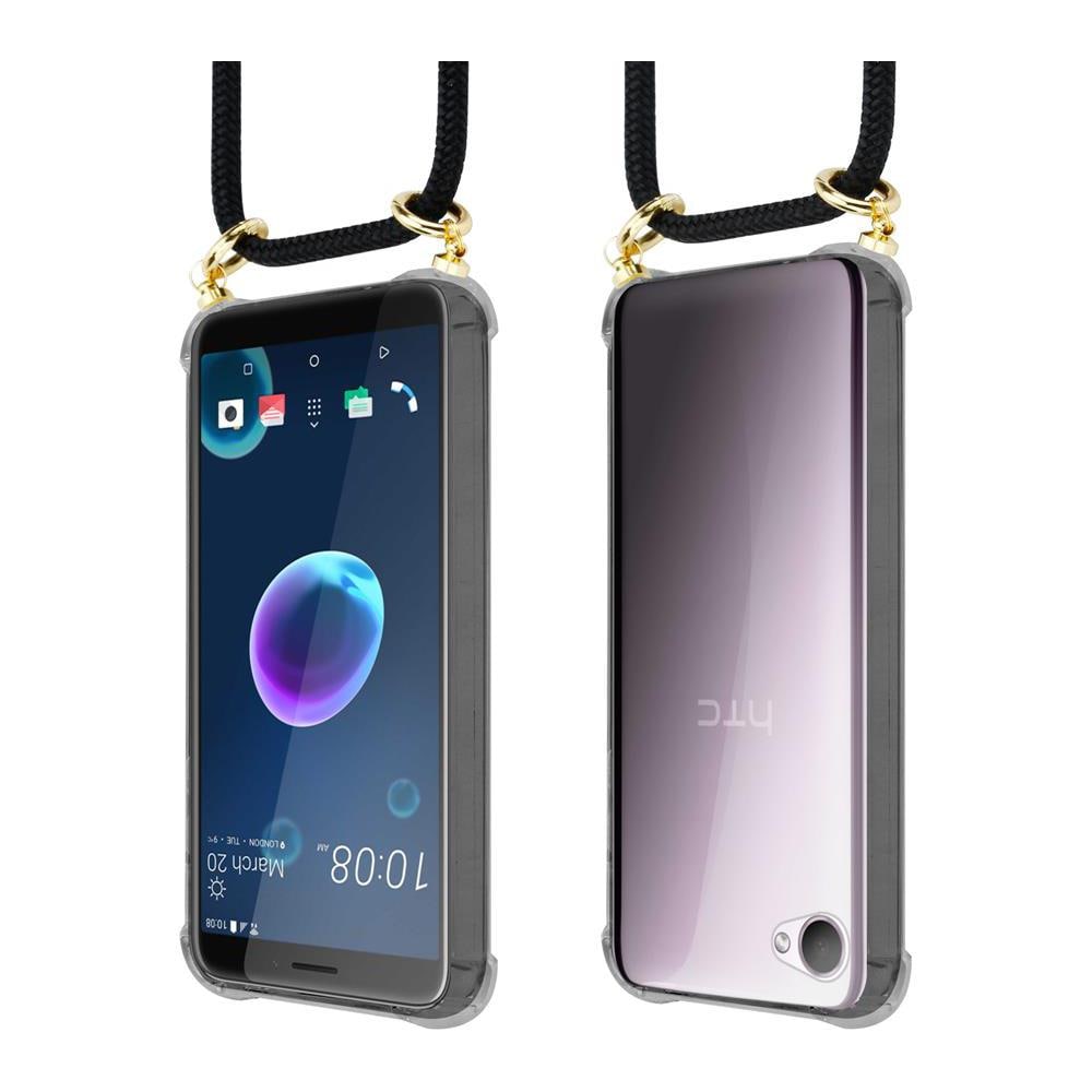 Catena Di Telefoni Cellulari Compatibile Con Htc Desire 12 In Nero - Coperchio Protettivo In Silicone Con Anelli D'oro, Cinturino In Corda E Custodia Staccabile - Foto 8