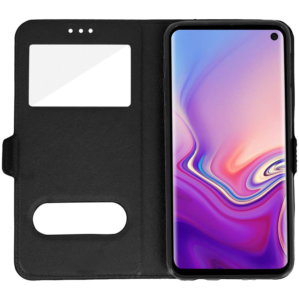 Custodia Galaxy S10 Sportellino 2x Finestre Cover Silicone - Nero - Foto 2